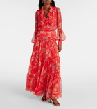 Etro Floral tiered silk maxi skirt