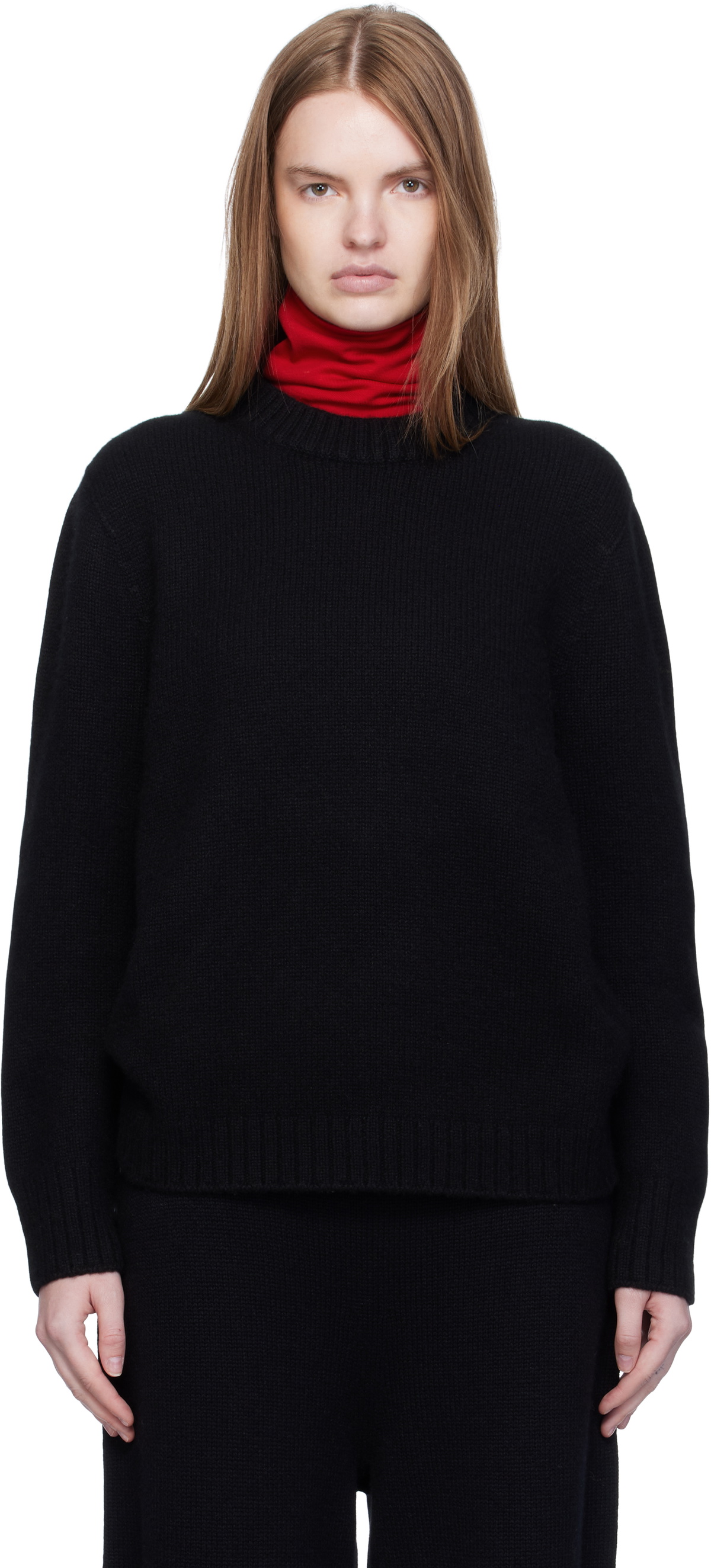 Arch The Black Over Fit Cashmere Pullover Sweater