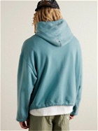 CHERRY LA - Logo-Appliquéd Garment-Dyed Cotton-Jersey Hoodie - Blue