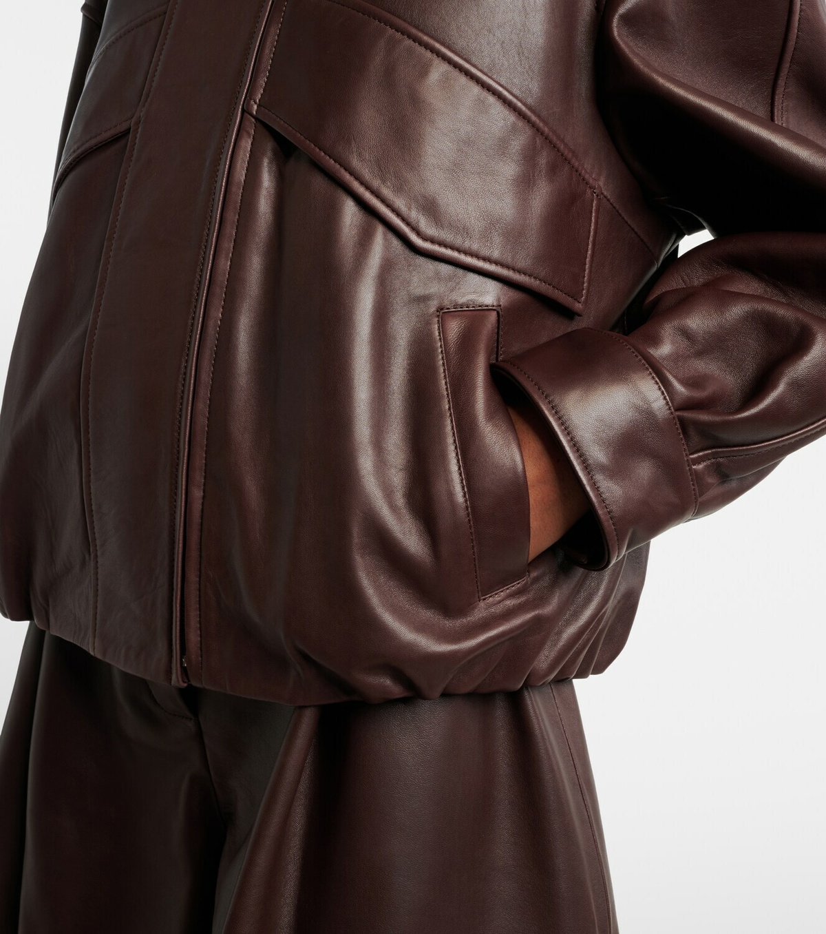 Nour Hammour Roland leather bomber jacket