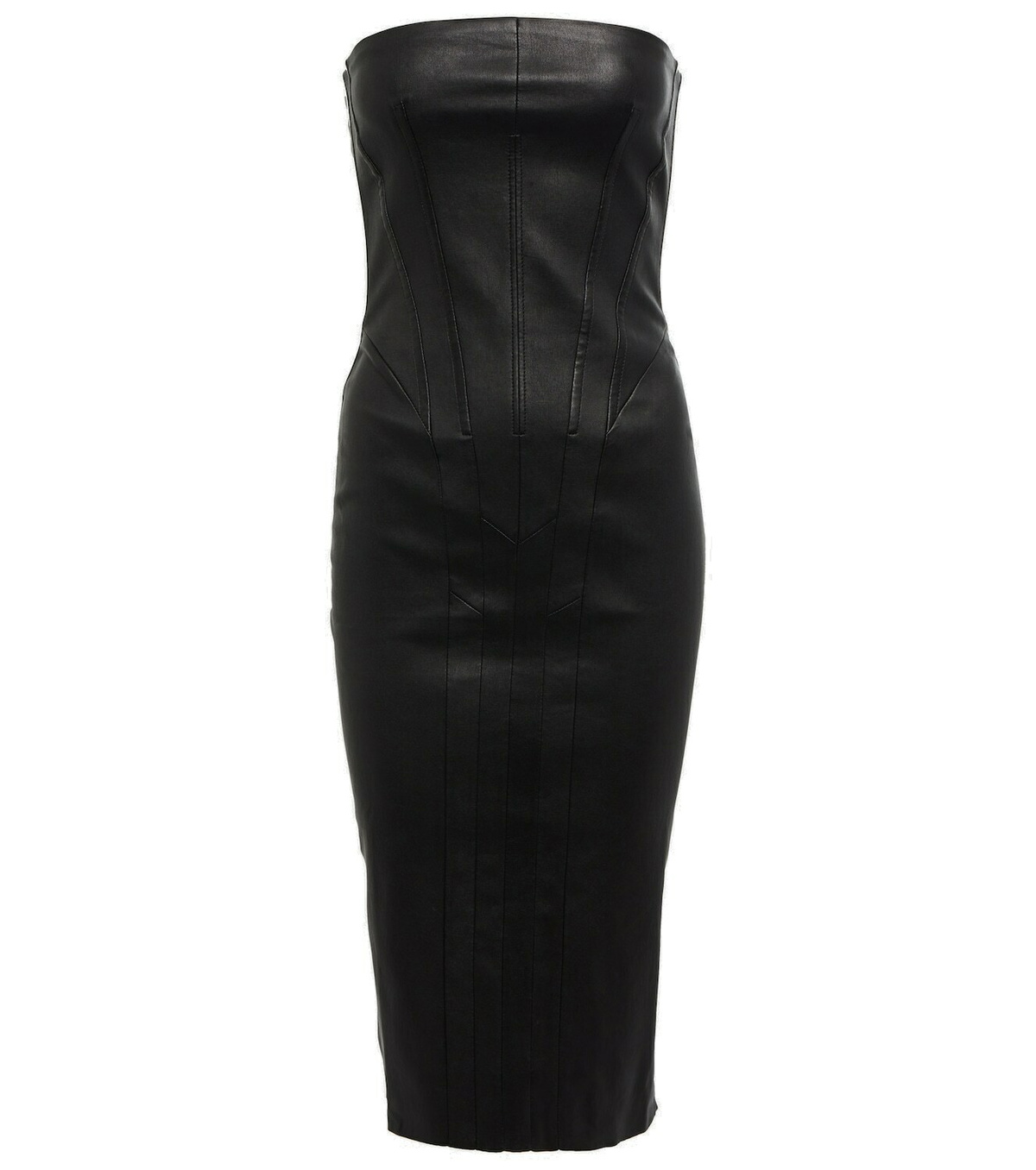 Stouls Gio strapless leather midi dress Stouls