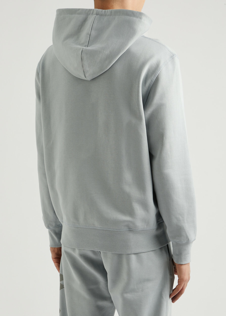 Alexander Mcqueen Logo Hooded Cotton Sweatshirt Grey