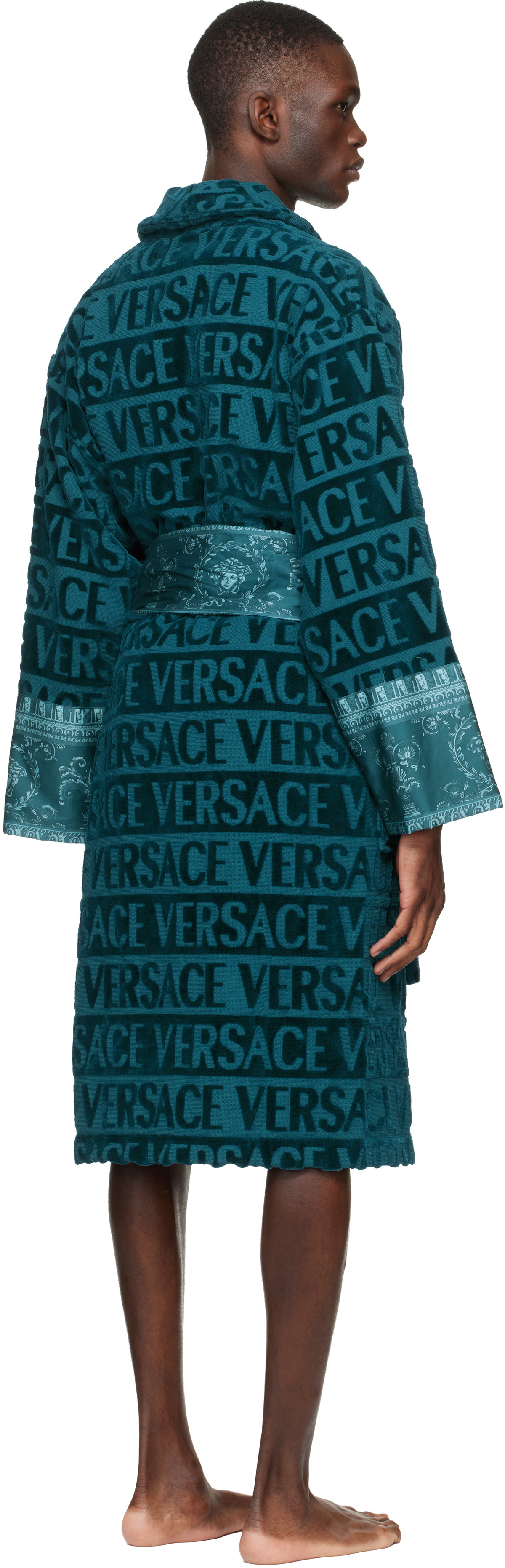 Versace Blue 'I Heart Baroque' Bathrobe