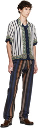 Versace Multicolor Striped Straight Jeans