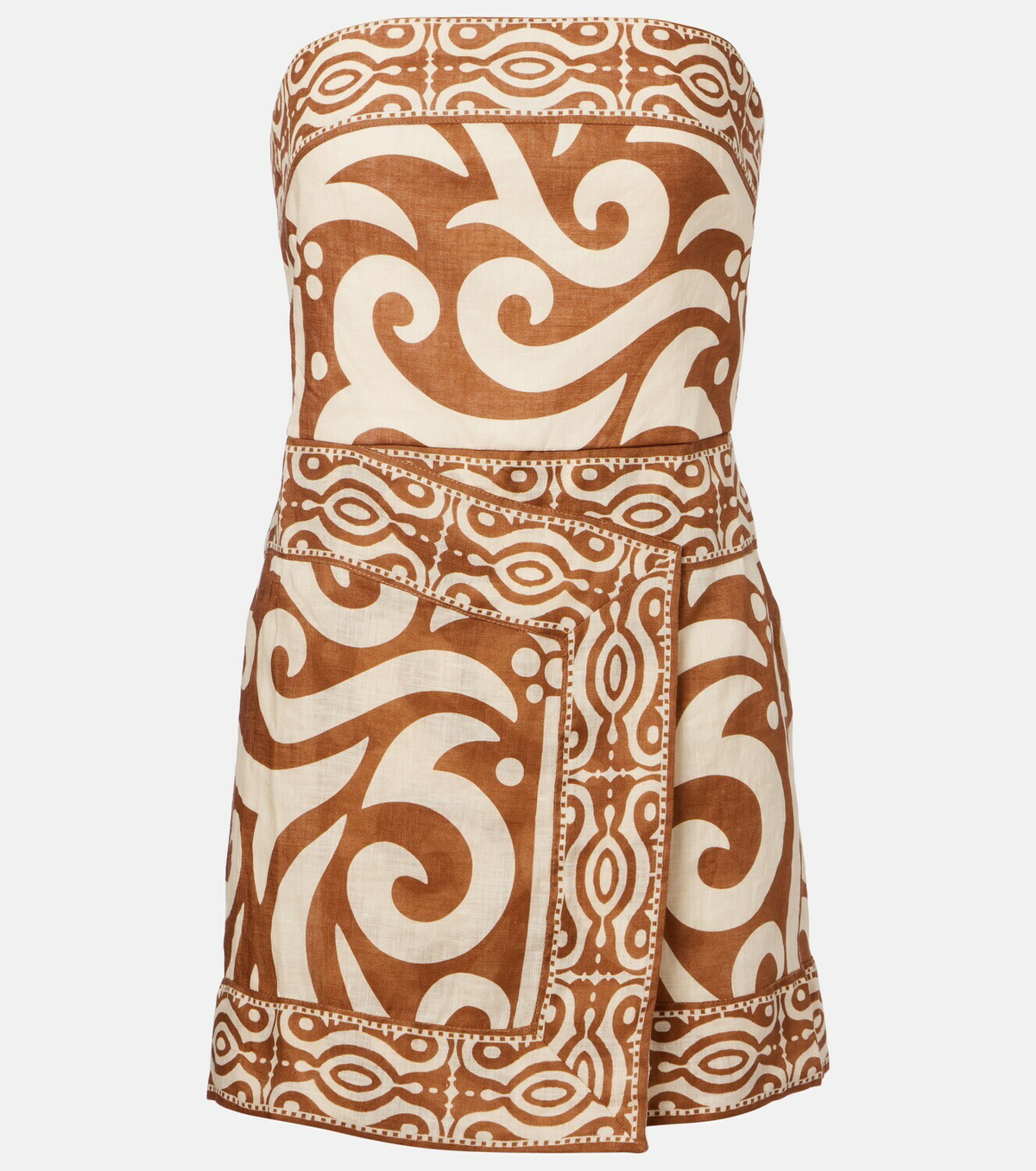 Johanna Ortiz Raíz Ritual strapless linen minidress