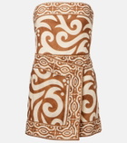 Johanna Ortiz Raíz Ritual strapless linen minidress
