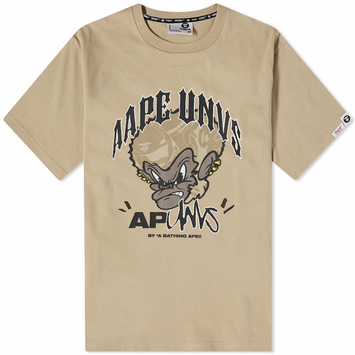 Photo: Men's AAPE Cartoon T-Shirt in Dark Beige