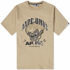 Men's AAPE Cartoon T-Shirt in Dark Beige
