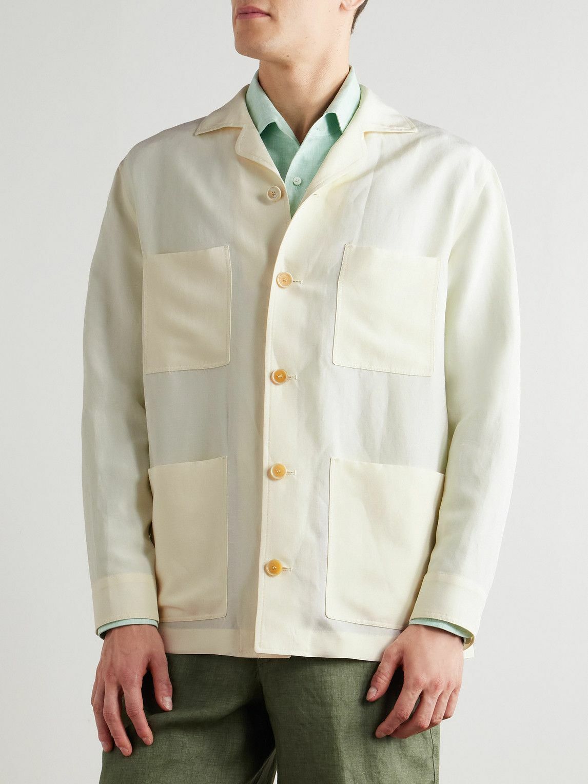 Loro Piana - Joele Linen and Silk-Blend Overshirt - White Loro Piana