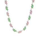 TwoJeys Melted Stars Necklace in Pink/Green 