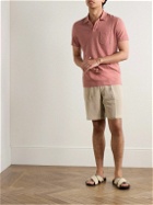 Altea - Dennis Cotton and Linen-Blend Polo Shirt - Pink