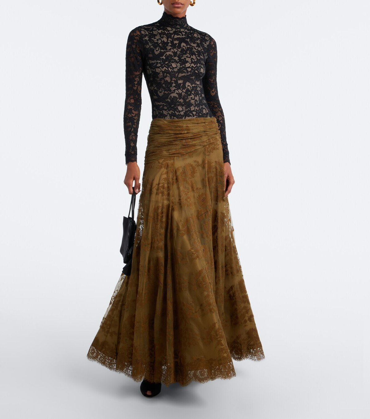 Zimmermann Clash draped lace maxi skirt