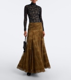 Zimmermann Clash draped lace maxi skirt