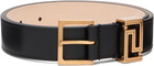 Versace Black Greca Goddess Leather Belt