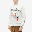 Deva States Men's Long Sleeve Cross T-Shirt in Off White