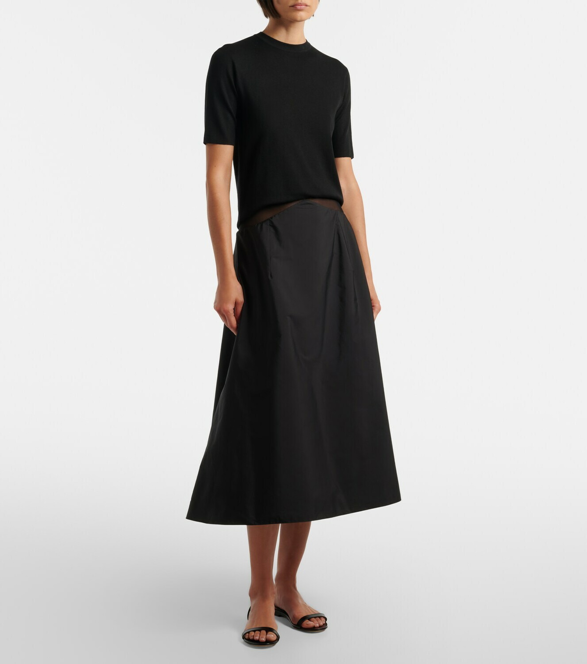 The Row Irella cotton poplin midi skirt
