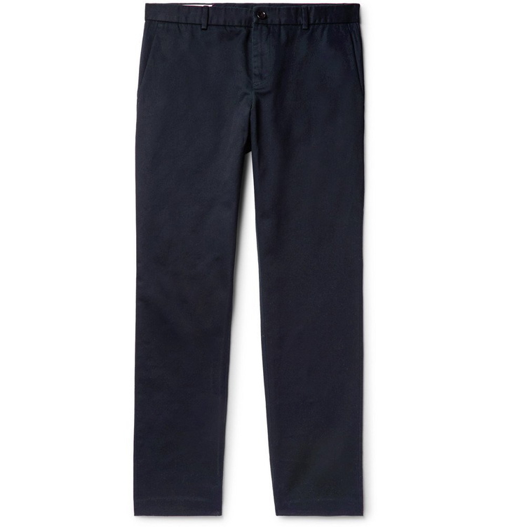 Photo: Gucci - Slim-Fit Cotton-Drill Trousers - Midnight blue