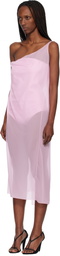 Courrèges Pink Draped Jersey Bustier Midi Dress