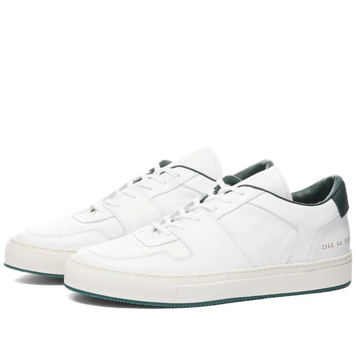 Photo: Common Projects Men's Decades Low Sneakers in White/Green