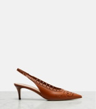 Gianvito Rossi Perforated leather slingback pumps