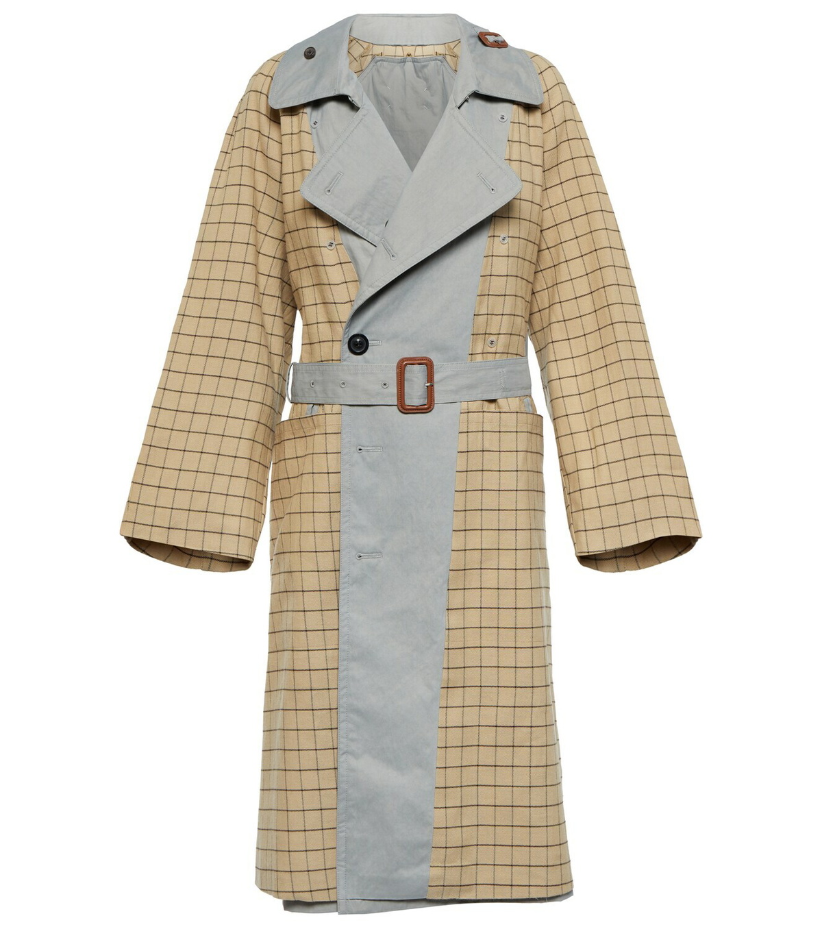 Vintage check cotton trench coat sale