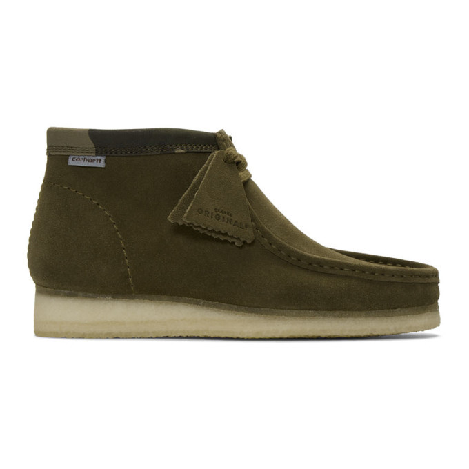 Photo: Clarks Originals Green Carhartt Edition Wallabee Boots