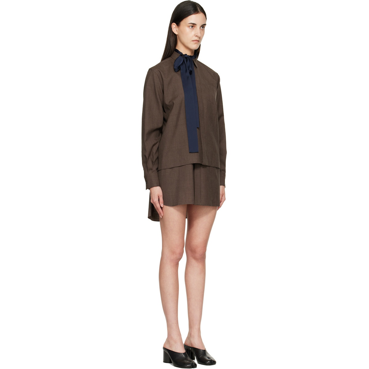 sacai Brown Suiting Minidress