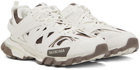 Balenciaga White & Brown Track Sneakers