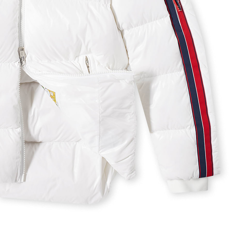 Moncler Men's Dincer Tricolore Sleeve Stripe Down Jacket in Off