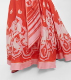 Zimmermann High Tide eyelet-trimmed silk and linen maxi skirt