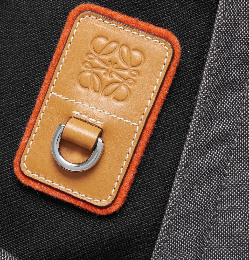 Loewe - Eye/LOEWE/Nature Leather-Trimmed Canvas Backpack  display picture 1