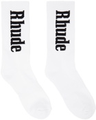 Rhude White Logo Socks