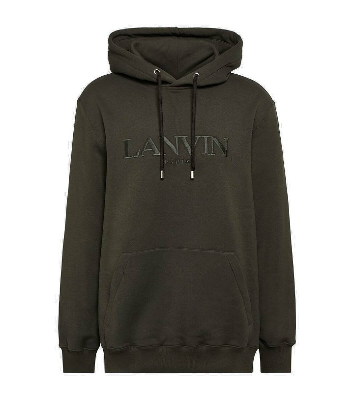 Photo: Lanvin Logo cotton jersey hoodie