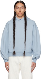 Mugler Blue Cropped Hoodie