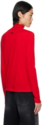 Marni Red Embroidered Turtleneck