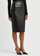 Norma Kamali Faux Leather Skirt Black