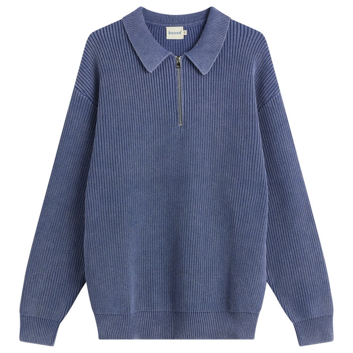 Photo: Bound Men's Acid Wash Half Zip Pullover in Navy
