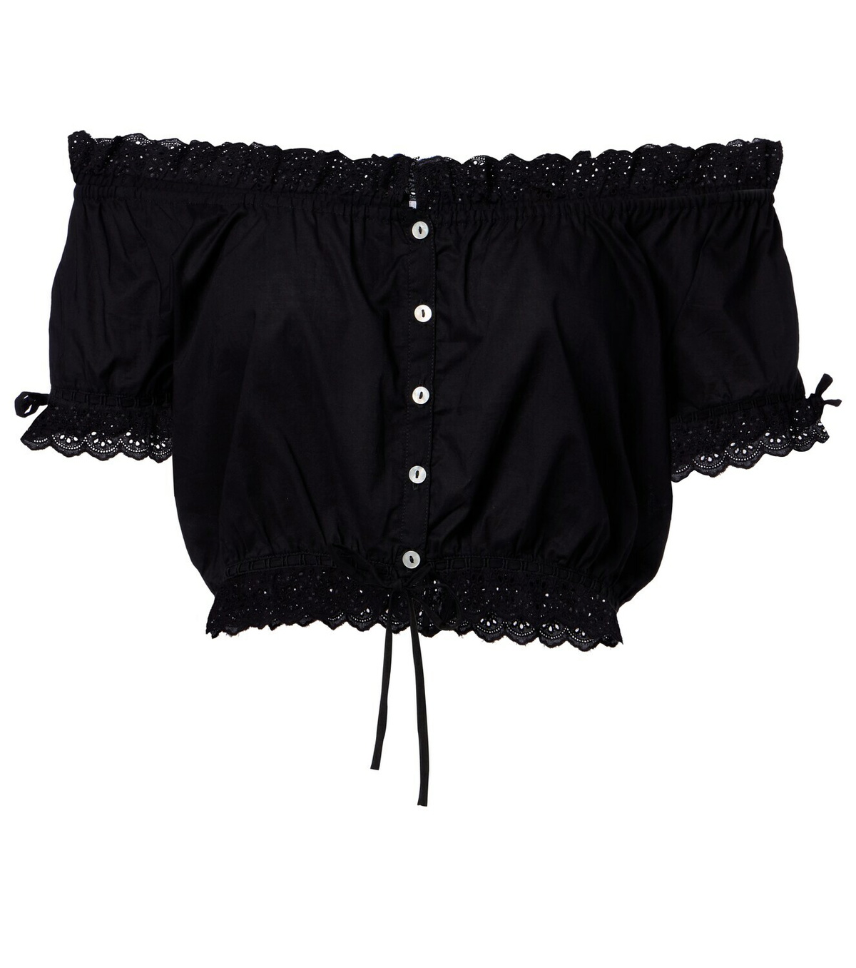 Poupette St Barth Nala broderie anglaise cotton poplin crop top