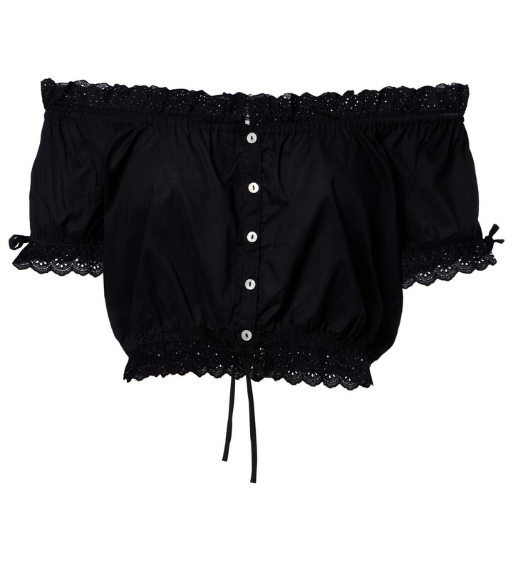 Photo: Poupette St Barth Nala broderie anglaise cotton poplin crop top