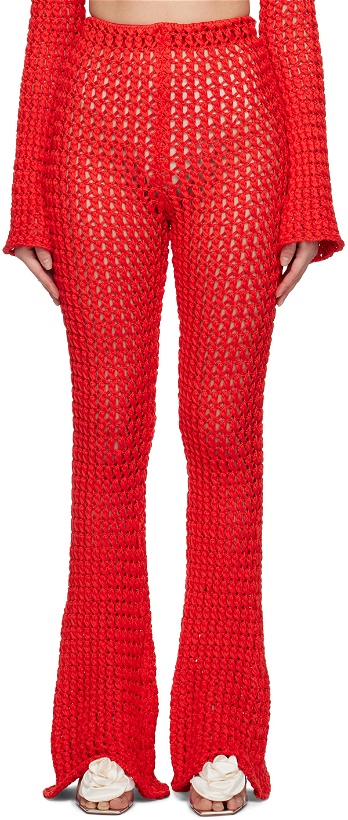 Photo: Moschino Red Crocheted Lounge Pants
