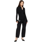 TOTEME Black Soft Croco-Embossed T Clutch