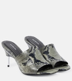 Peter Do - Snake-effect leather mules