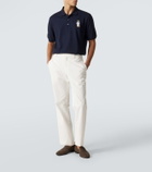 Ralph Lauren Purple Label Embroidered cotton and cashmere polo shirt