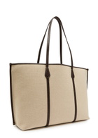 Tory Burch Perry Leather-trim Canvas Tote - Natural - One Size