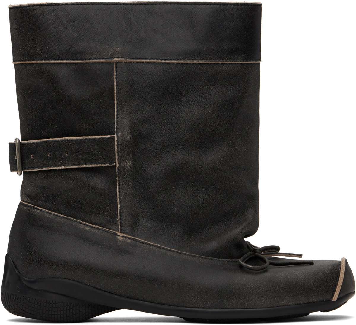 【OPEN YY】BALLET SLOUCHY SHORT BOOTS (2COLORS) OPEN YY BALLET SLOUCHY SHORT BOOTS, BURGUNDY – SeoulSeoul