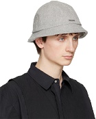 C2H4 Gray Curvilinear Bucket Hat