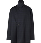 Balenciaga - Navy Oversized Prince of Wales Checked Wool Blazer - Blue