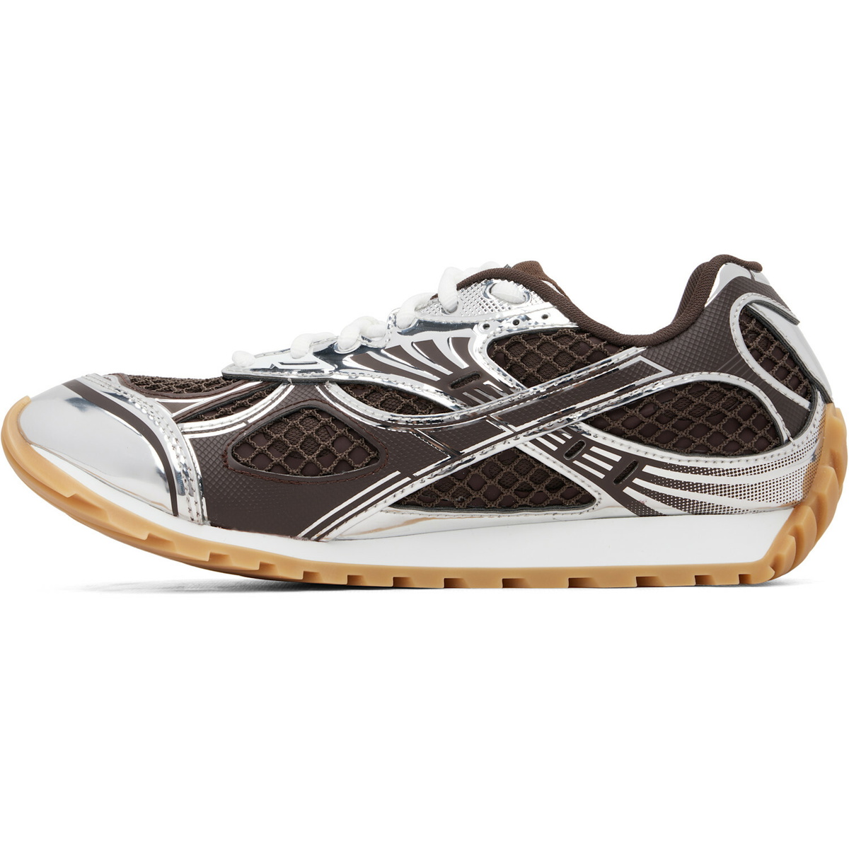 Bottega Veneta Brown & Silver Orbit Sneakers