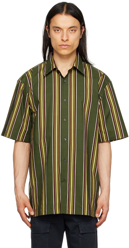 Photo: Dries Van Noten Khaki Striped Shirt