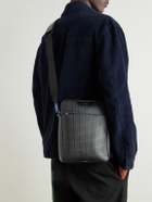 Serapian - North South Leather-Trimmed Logo-Print Coated-Canvas Messenger Bag